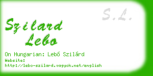 szilard lebo business card
